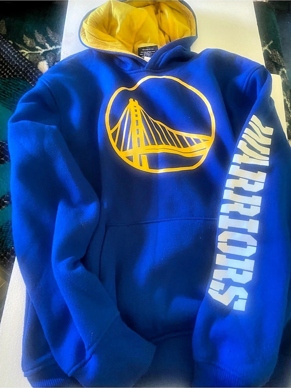 NBA Golden State Warriors hoodie Boys 14-16 Blue & Yellow